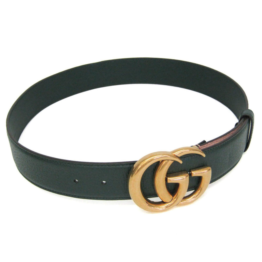Gucci Gg Marmont Reversible Belt Leather Green