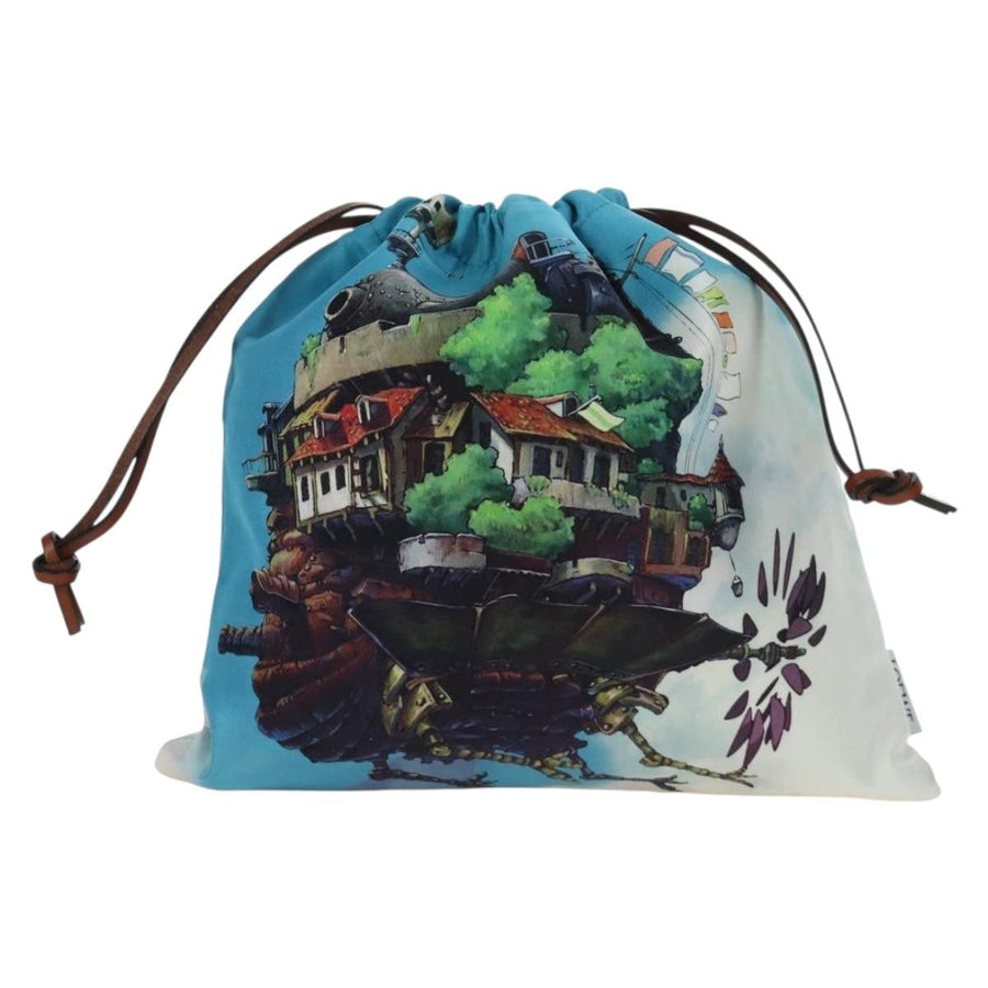 Loewe Paula Drawstring Printed Canvas Blue Bag