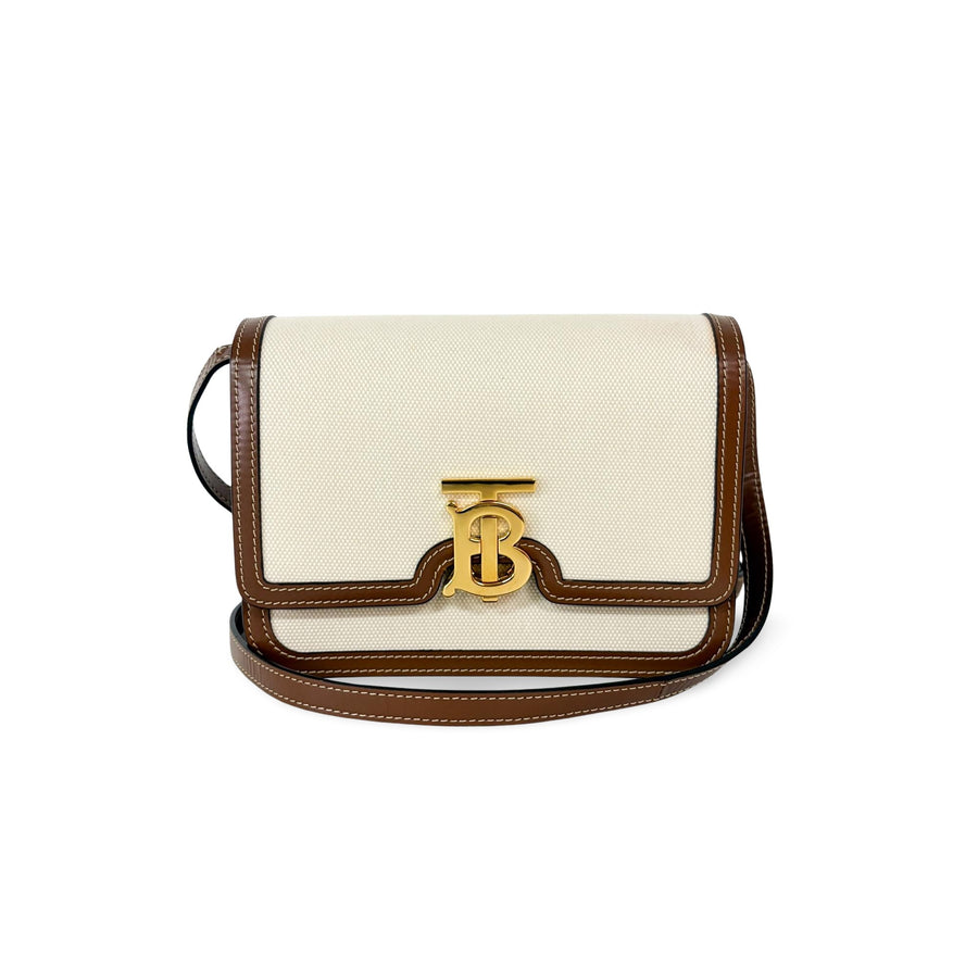 Burberry Tb Shoulder Bag Canvas Beige