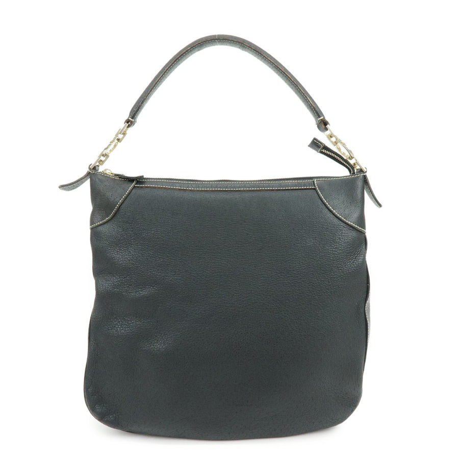 Salvatore Ferragamo Gancini Leather Black Bag