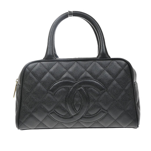 Chanel Timeless Cc Bowler Quilted Caviar Black Leather Bag
