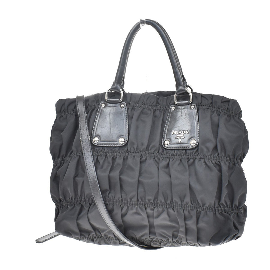 Prada Gaufre Shopping Tessuto Black Nylon Bag