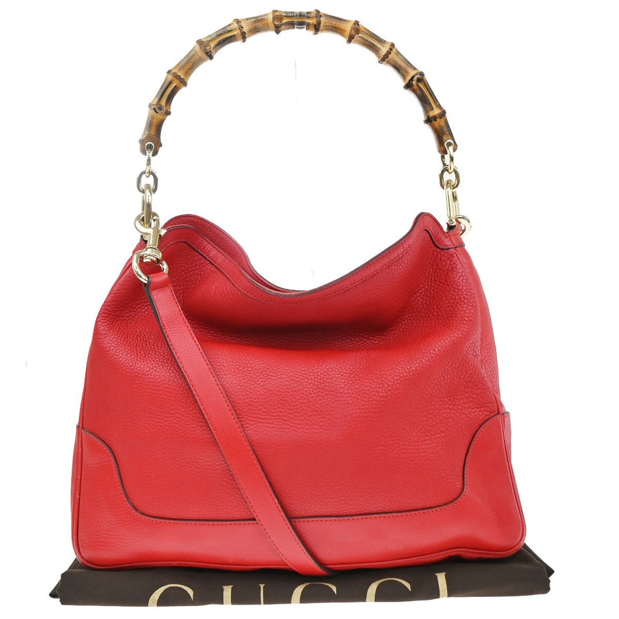 Gucci Diana Bamboo Leather Red Bag