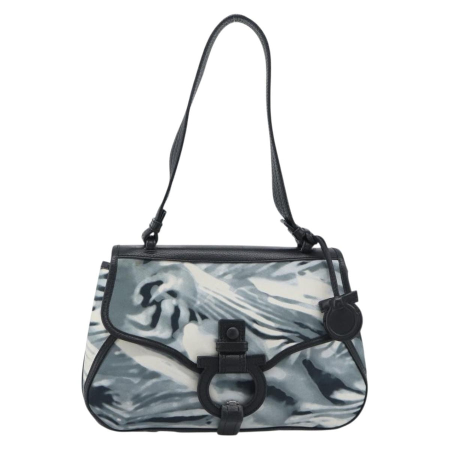 Salvatore Ferragamo Gancini Nylon Gray Bag