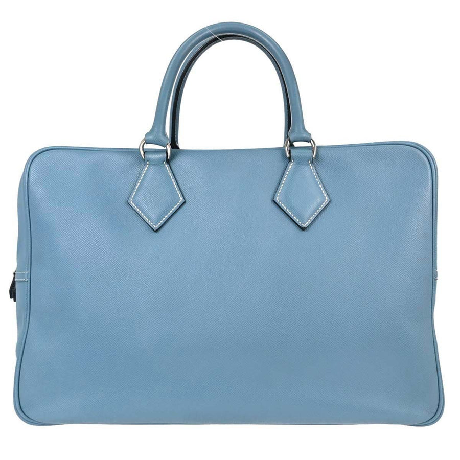 Hermes Plume Epsom Blue Leather Bag