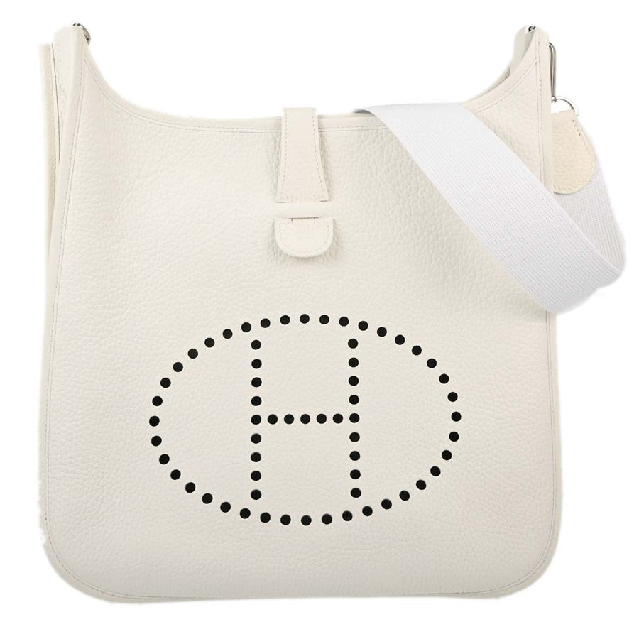 Hermes Evelyne Bag Gen Iii Clemence White Calfskin