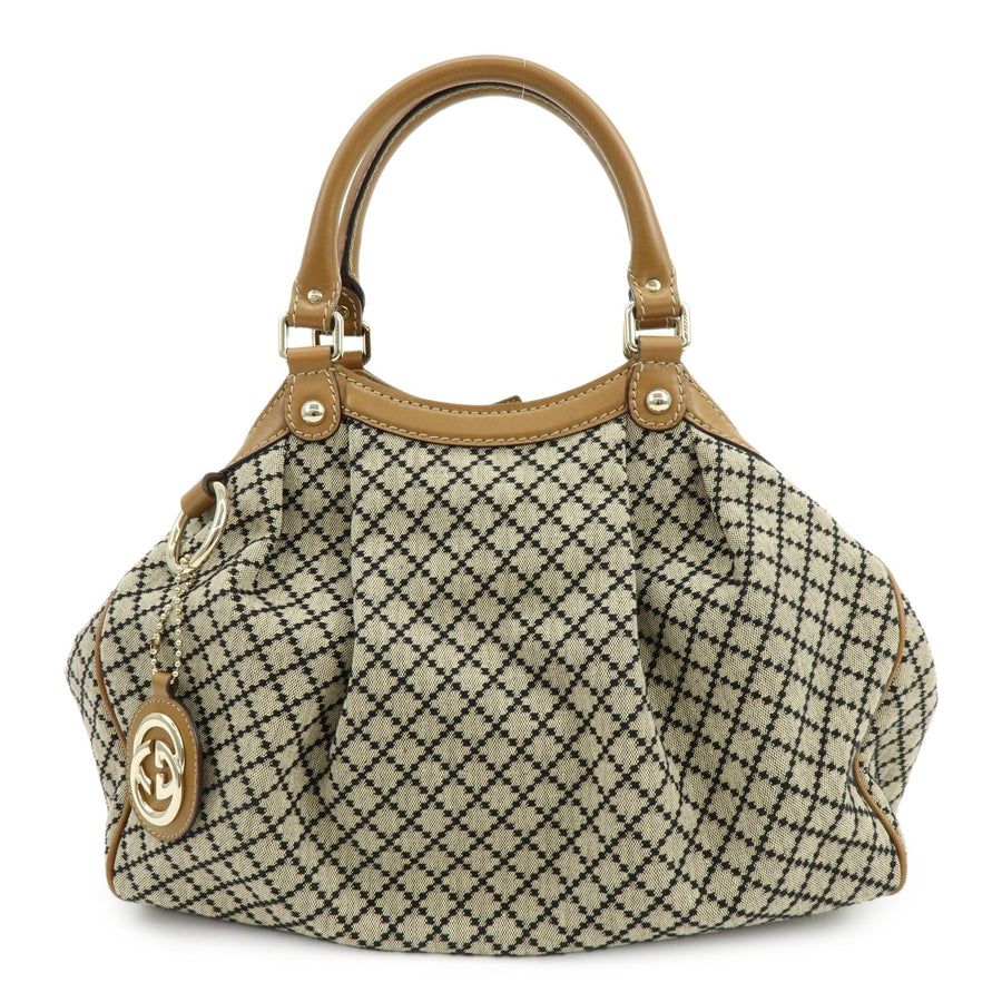 Gucci Sukey Microguccissima Leather Beige Canvas Bag