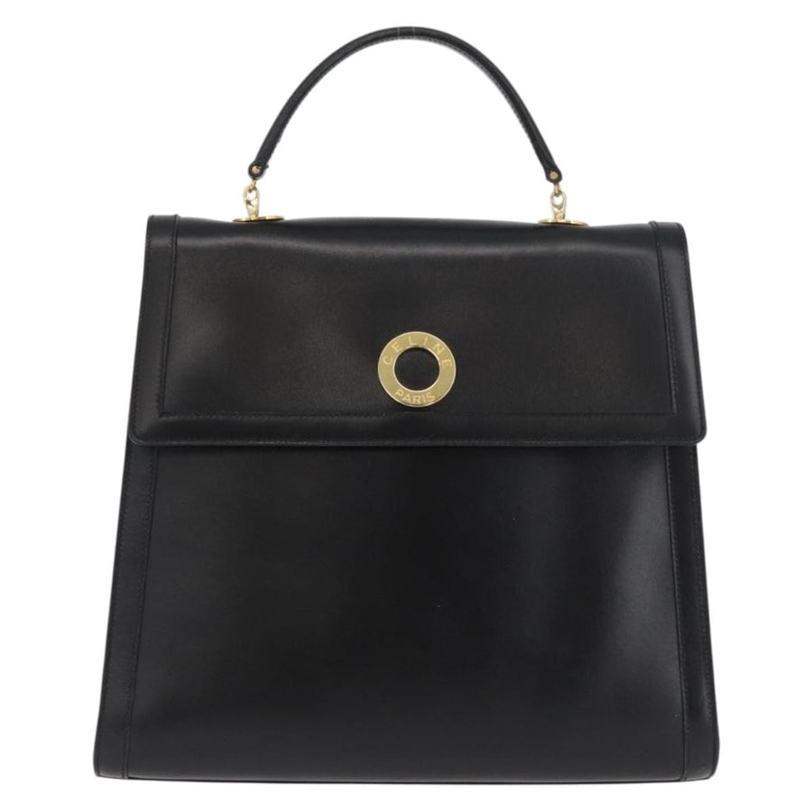 Celine Top Handle Leather Black Bag