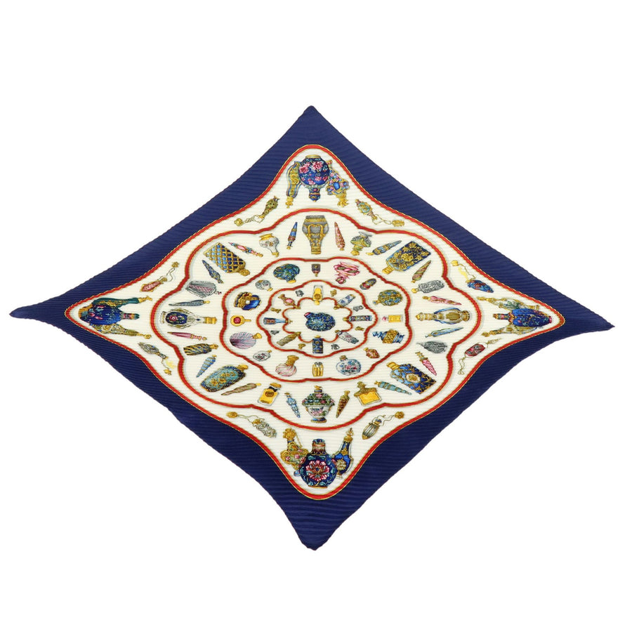 Hermes Carré 90 Pleated Silk Navy Accessory