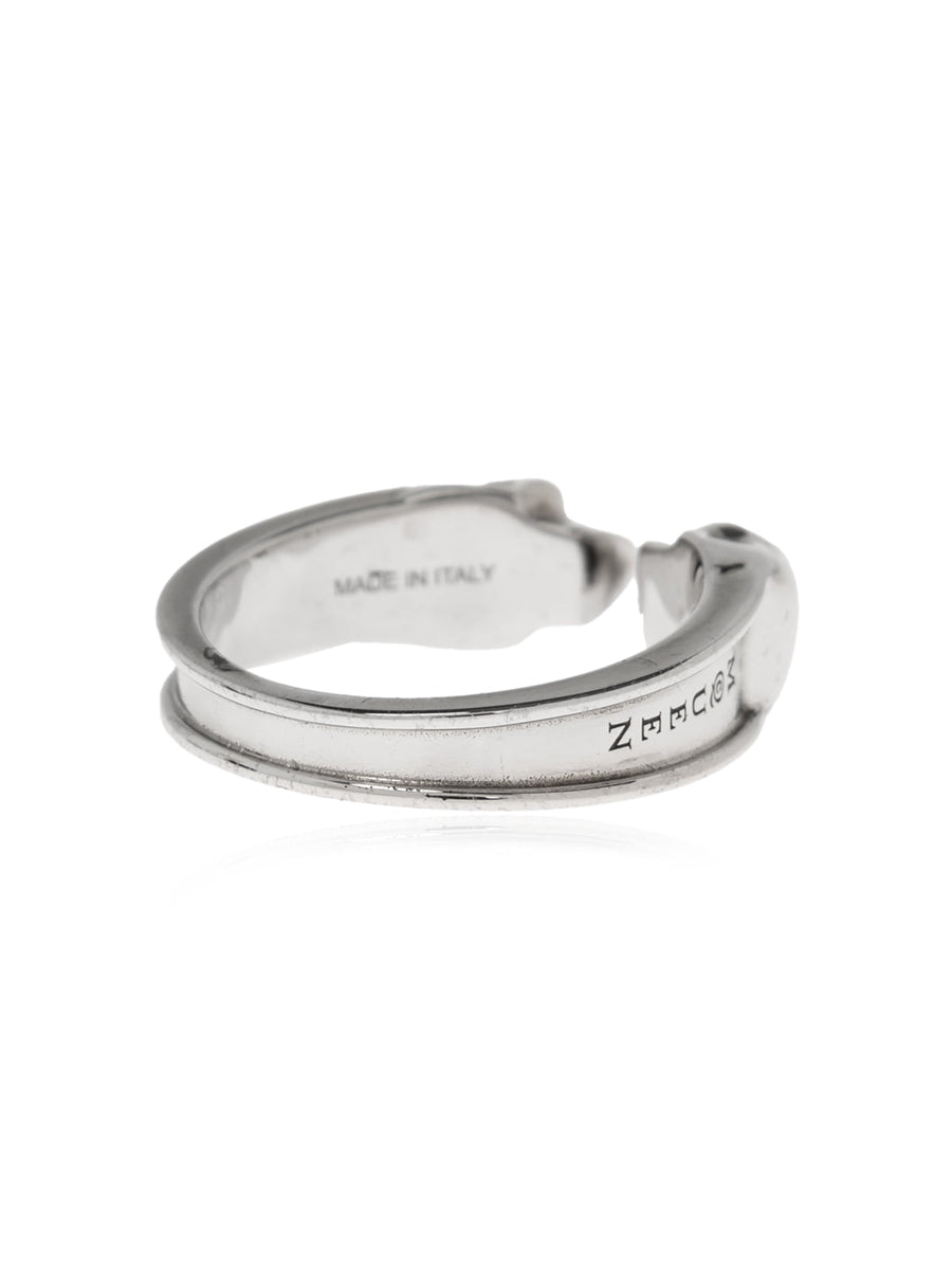 Alexander Mcqueen Twin Skull Ring — Silver Brass Rings