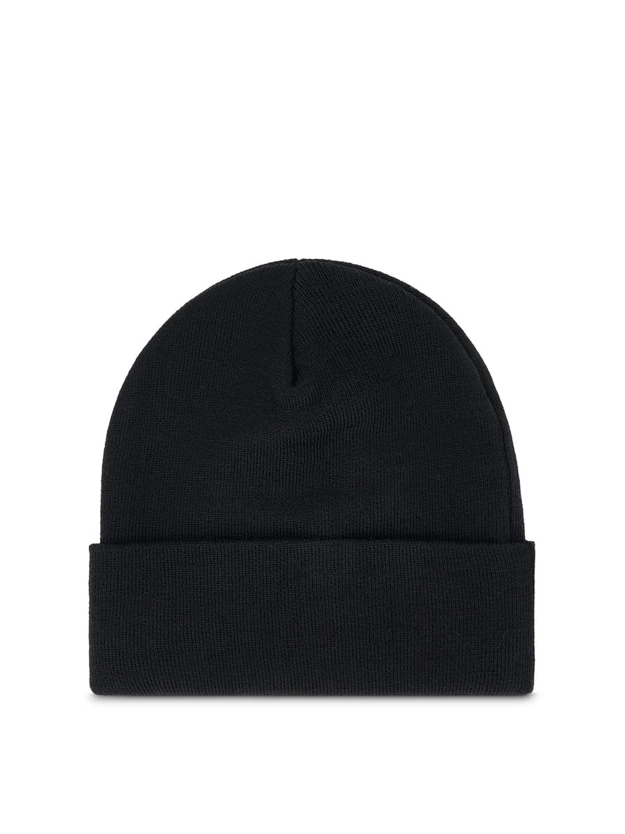 Palm Angels Pmlc022f23kni0011001 Classic Logo Beanie — Black Cotton Beanies