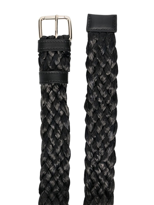 Red Valentino Woven Logo Belt — Black Textile