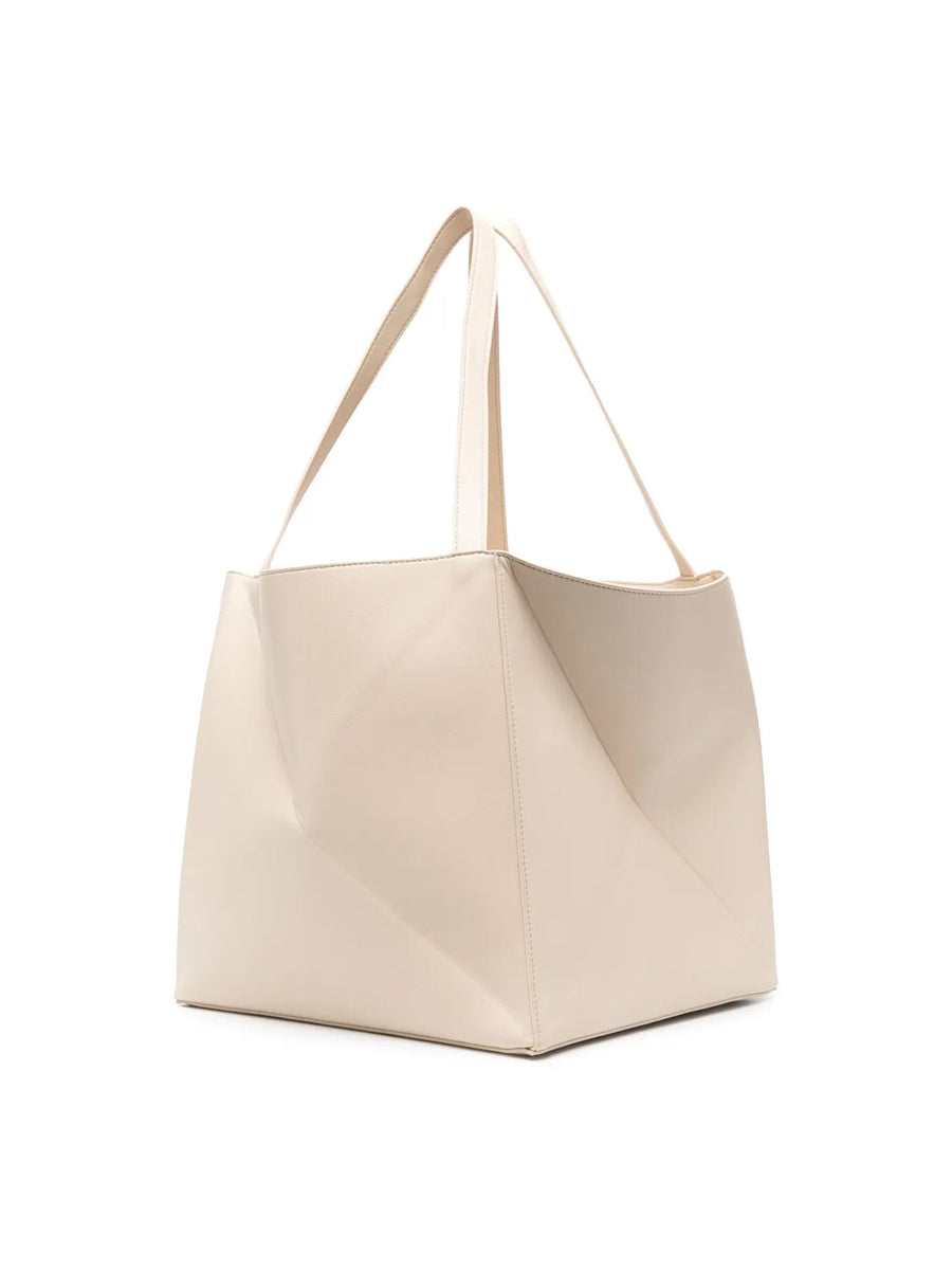 Nanushka The Origami Tote Bag — Beige Polyurethane
