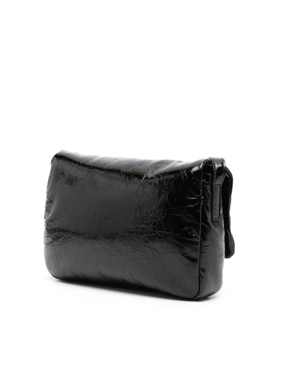 Palm Angels Logo-Embossed Leather Shoulder Bag — Black