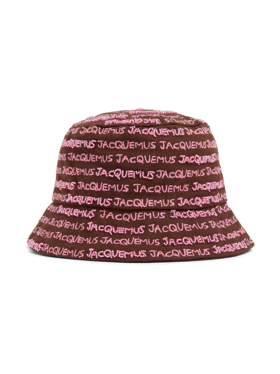 Jacquemus 235ac4515035850 Logo-Embroidered Cotton Bucket Hat — Brown