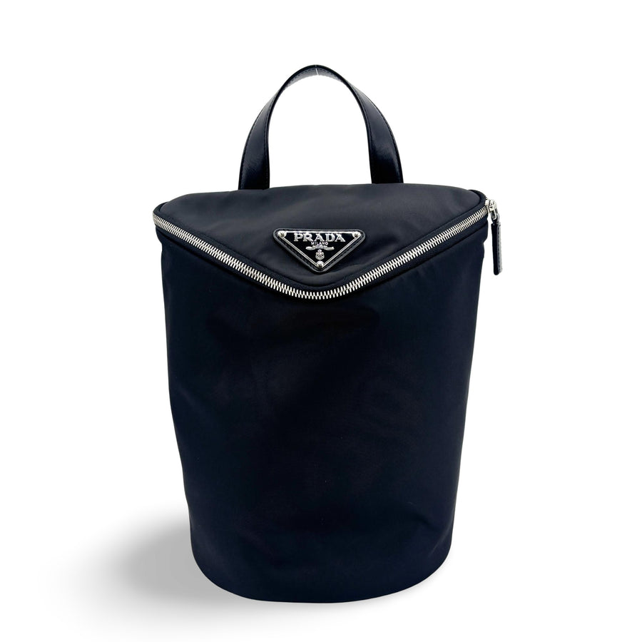 Prada Triangle Zip Sling Re-Nylon With Leather Black Bag