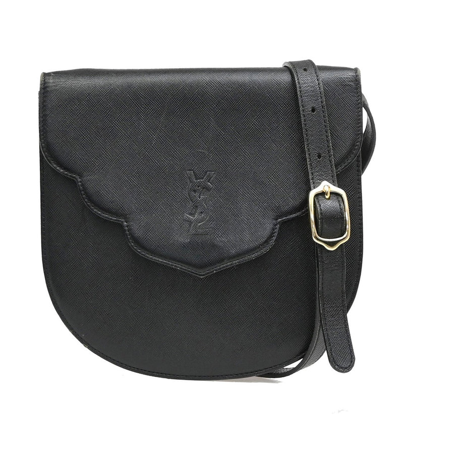 Saint Laurent Vintage Shoulder Bag Leather Black