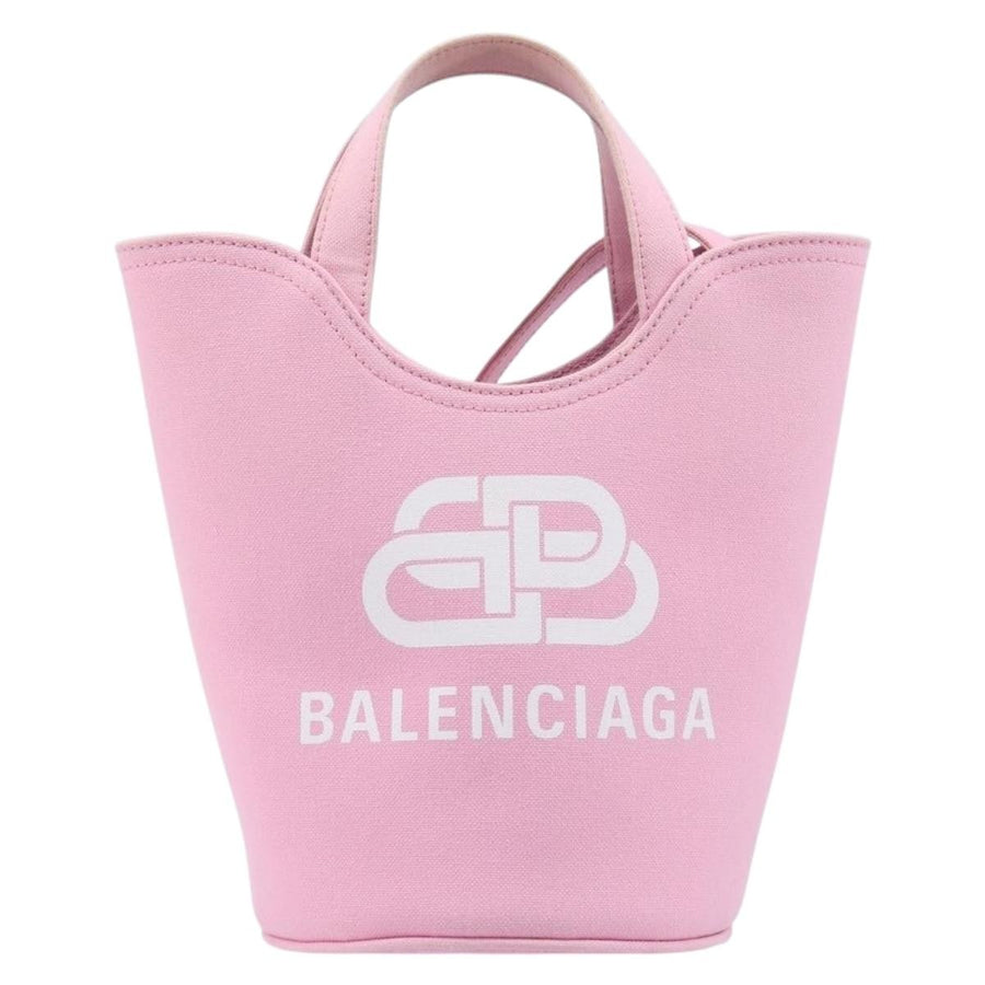 Balenciaga Wave Bucket Printed Canvas Pink Bag