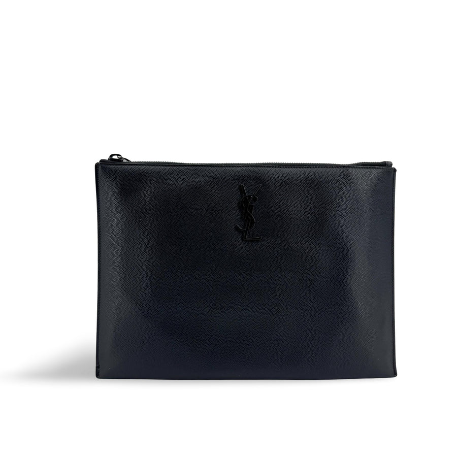 Saint Laurent Classic Monogram Zip Leather Black Bag