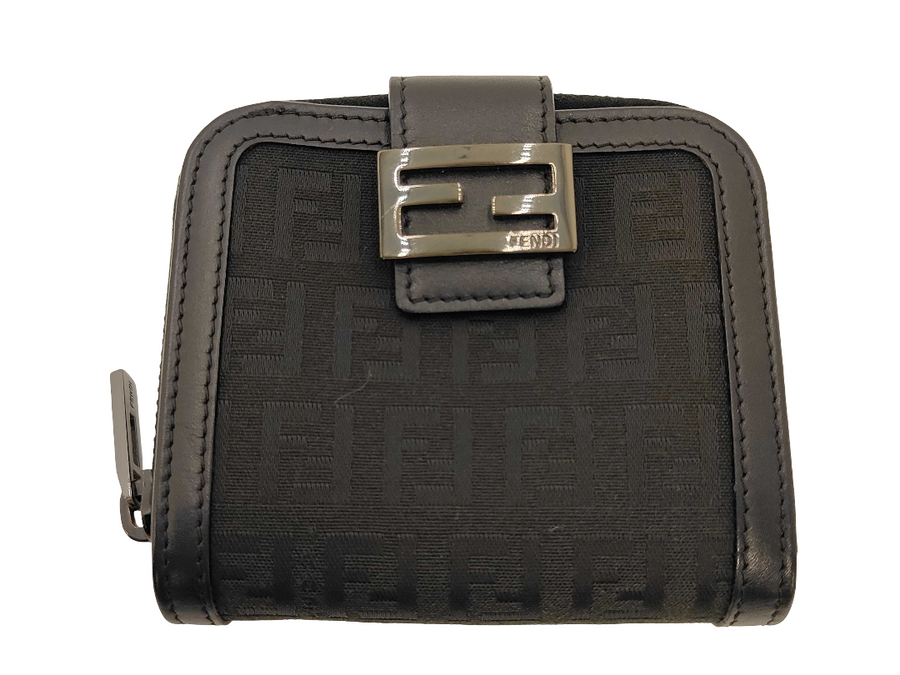 Fendi Vintage Ff French Zucchino Canvas Black Accessory