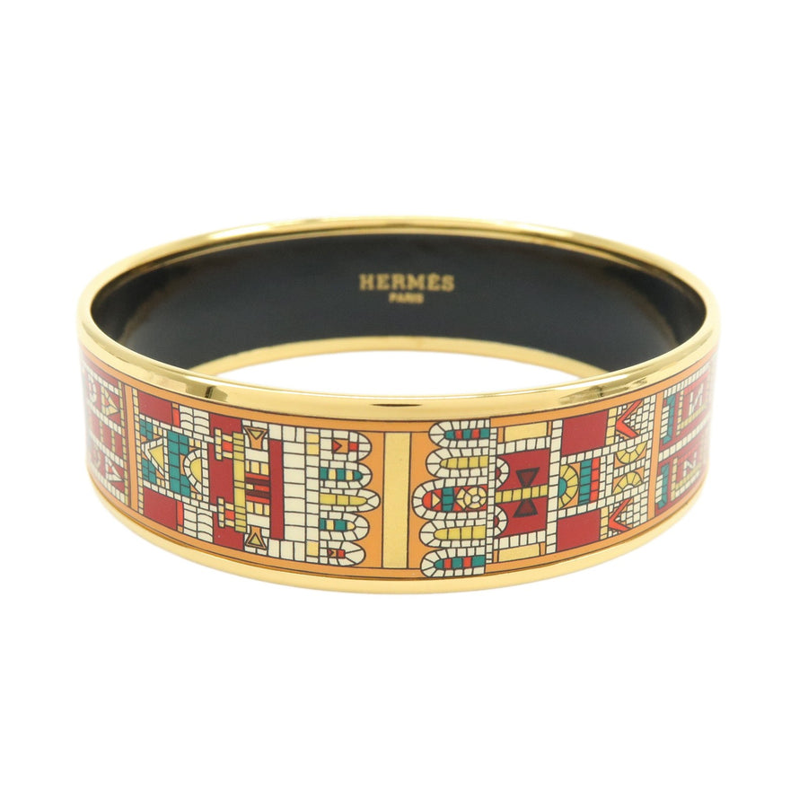 Hermes Caleche Bangle Enamel Gold Gold_plated Bijoux