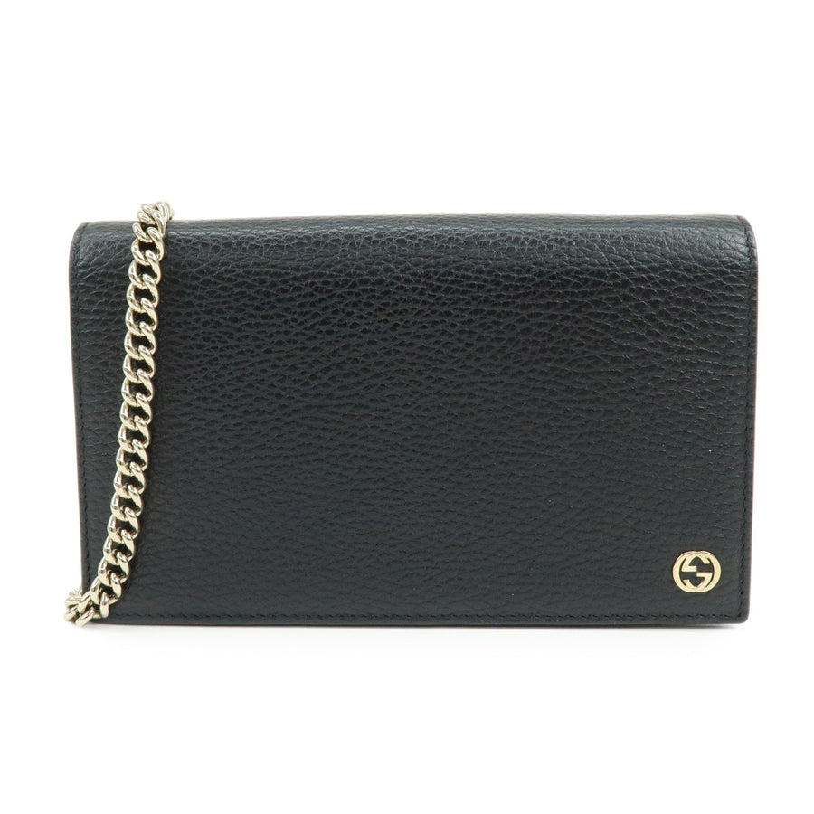 Gucci Betty Chain Wallet (outlet) Leather Black Bag