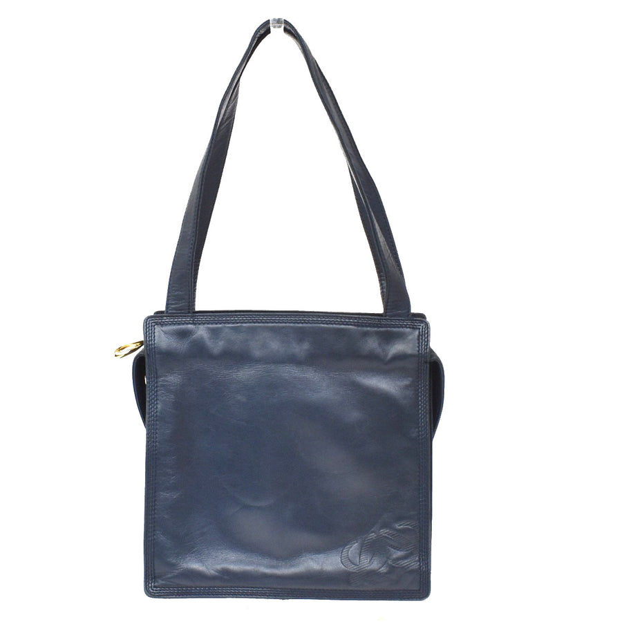 Loewe Vintage Anagram Zip Leather Navy Bag