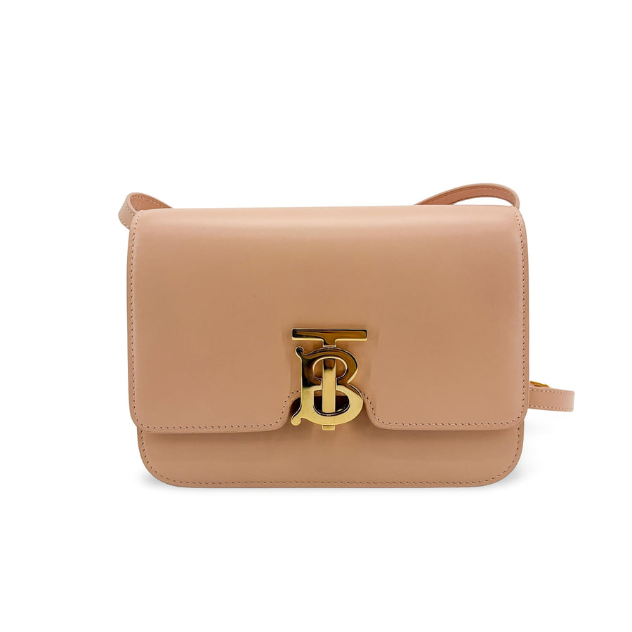 Burberry Tb Shoulder Bag Leather Beige