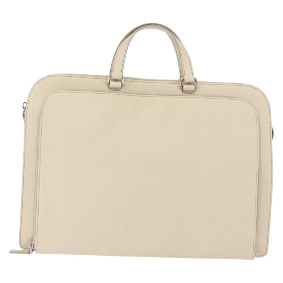 Prada Convertible Travel Saffiano Leather Beige Bag