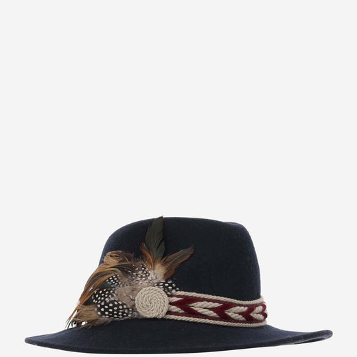 Alexia Alvarez De Toledo Bluemarinefedora Fedora — Navy Wool Fedoras