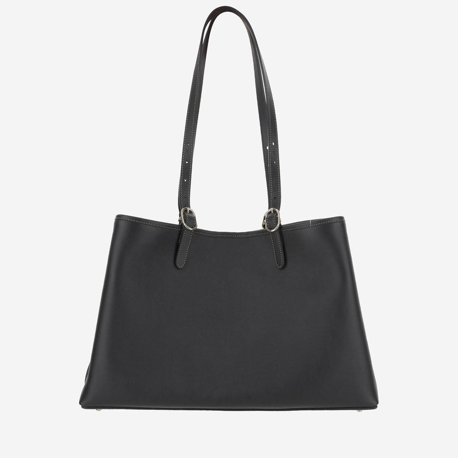 Gucci Gg Emblem Leather Shoulder Bag — Black