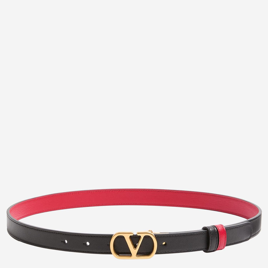 Valentino Garavani Reversible Calf Leather Belt — Black - Bos Taurus