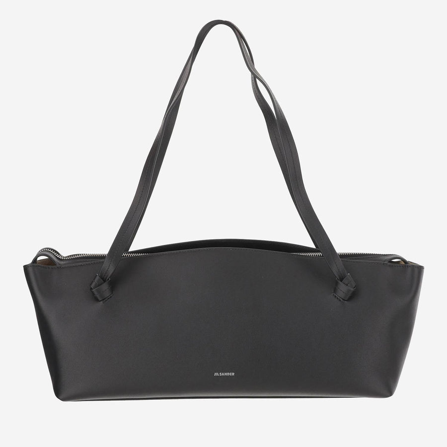 Jil Sander Leather Shoulder Bag — Black
