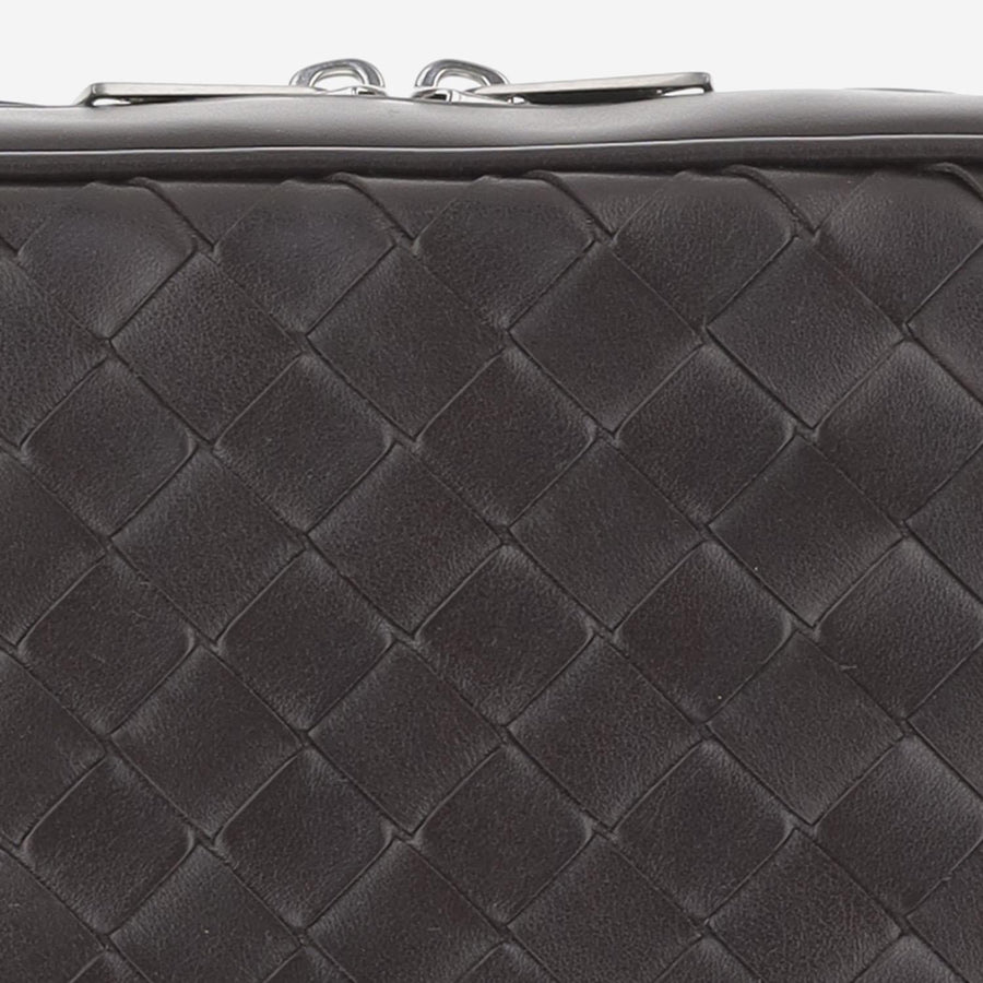 Bottega Veneta Intrecciato Calfskin Shoulder Bag — Brown