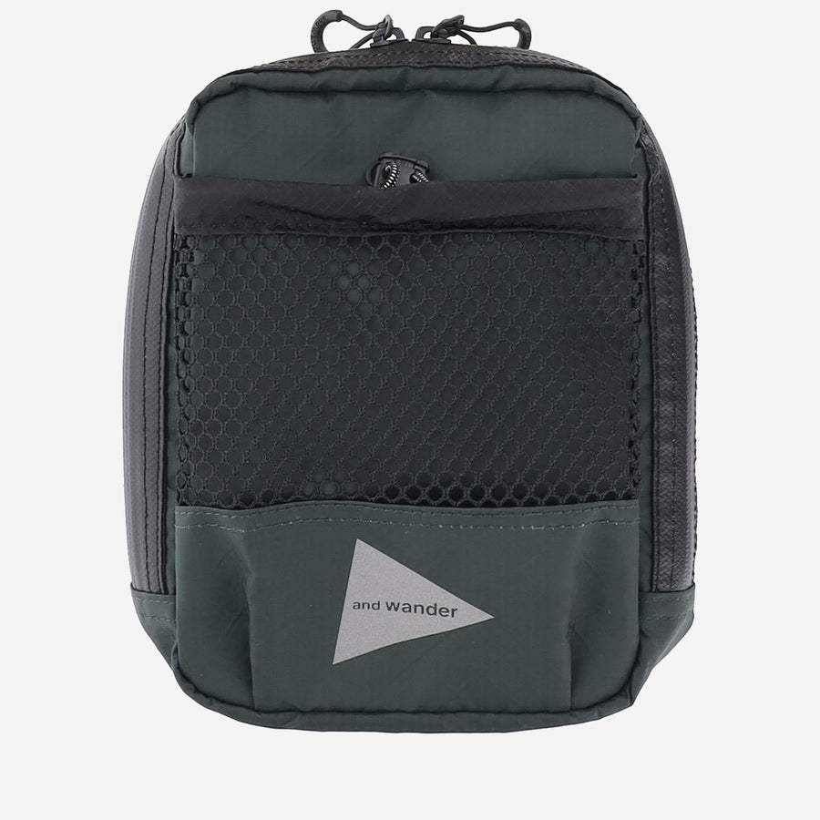 And Wander Nylon Checkered Crossbody Bag — Green Polyester