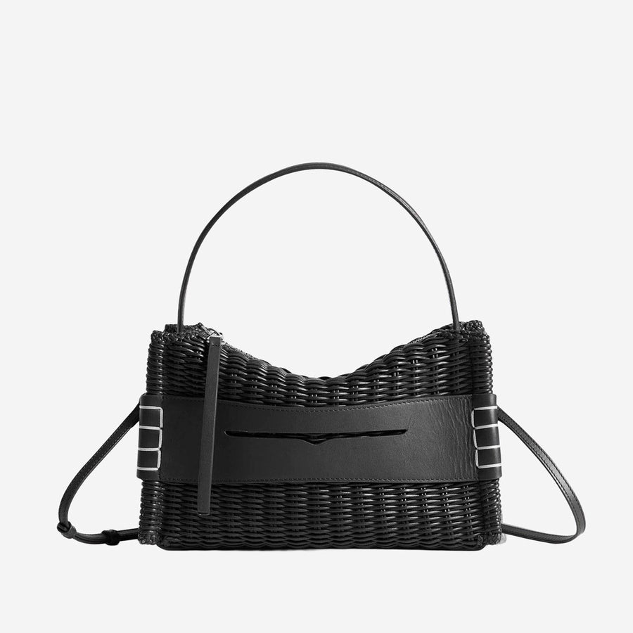Jw Anderson Woven Leather Shoulder Bag — Black