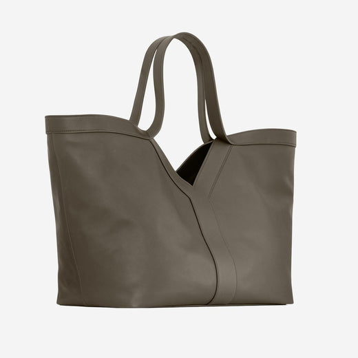 Saint Laurent Leather Shoulder Bag — Gray