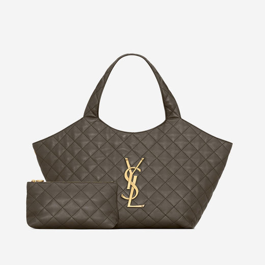 Saint Laurent Icare Shoulder Bag — Gray Leather