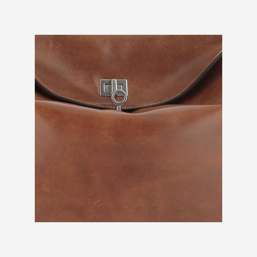 Balenciaga Lambskin Leather Shoulder Bag — Brown