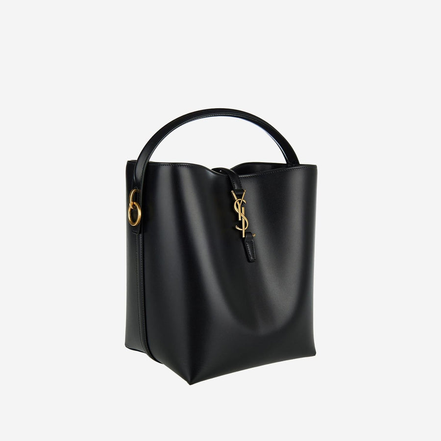 Saint Laurent Calfskin Leather Top Handle Bag — Black