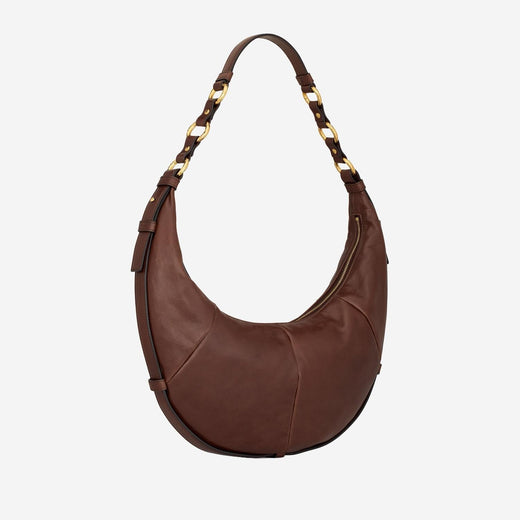 Saint Laurent Lambskin Hobo Bag — Brown Leather