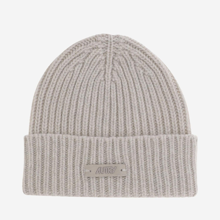 Autry Beput7ks Ribbed Wool Beanie — Cream Beanies