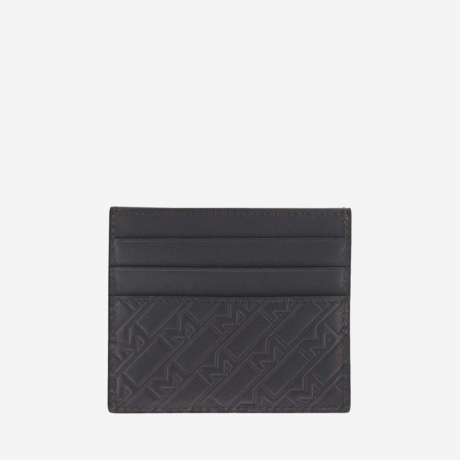 Montblanc Embossed Leather Card Case — Gray Cases