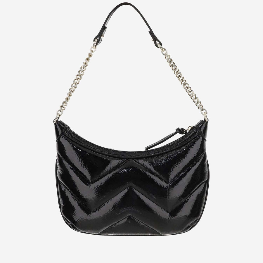 Gucci Gg Marmont Shoulder Bag — Black Leather
