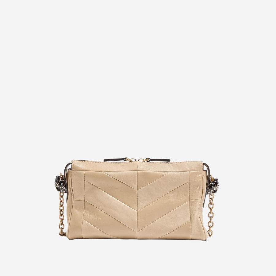 Valentino Garavani Panthea Shoulder Bag — Beige Leather