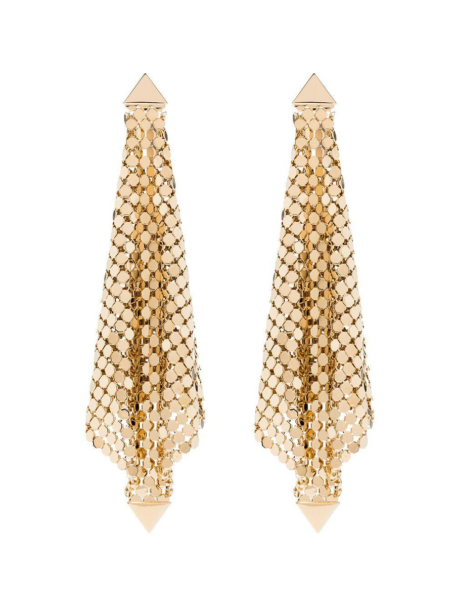 Rabanne Wire Mesh Earrings — Gold Brass