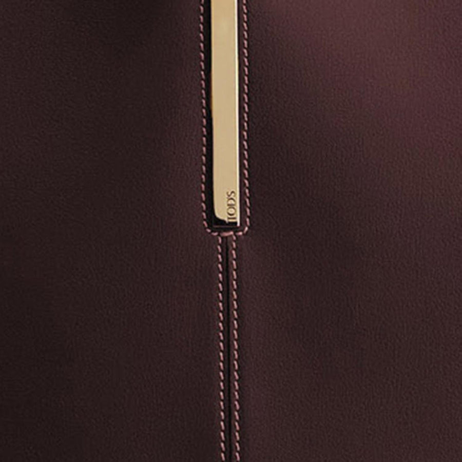 Tods Calfskin Leather Shoulder Bag — Brown