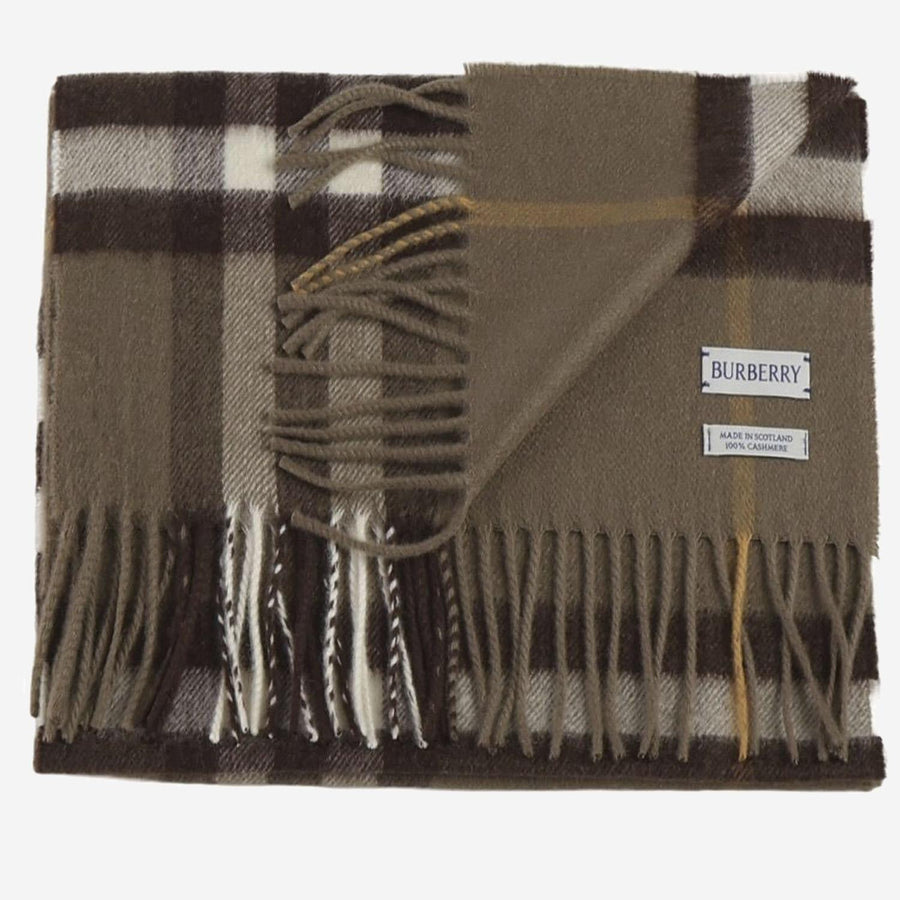 Burberry Cashmere Check Scarf — Brown Scarfs