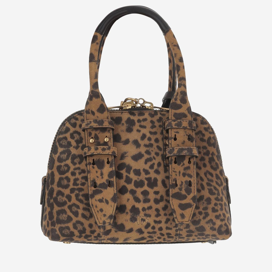 Pinko Escape Top Handle Bag — Brown Leather