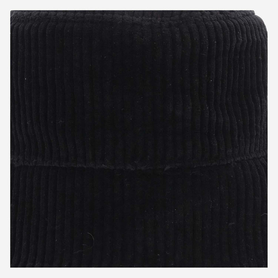 Jil Sander J40tc0132 Cotton Velvet Bucket Hat — Black